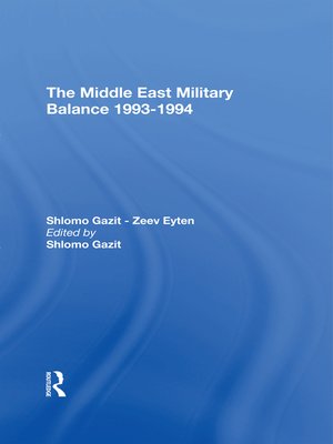 cover image of The Middle East Military Balance 1993-1994